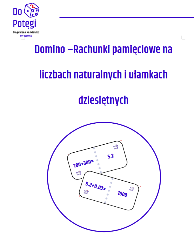 Domino – Rachunki pamięciowe na liczbach naturalnych i ułamkach dziesiętnych