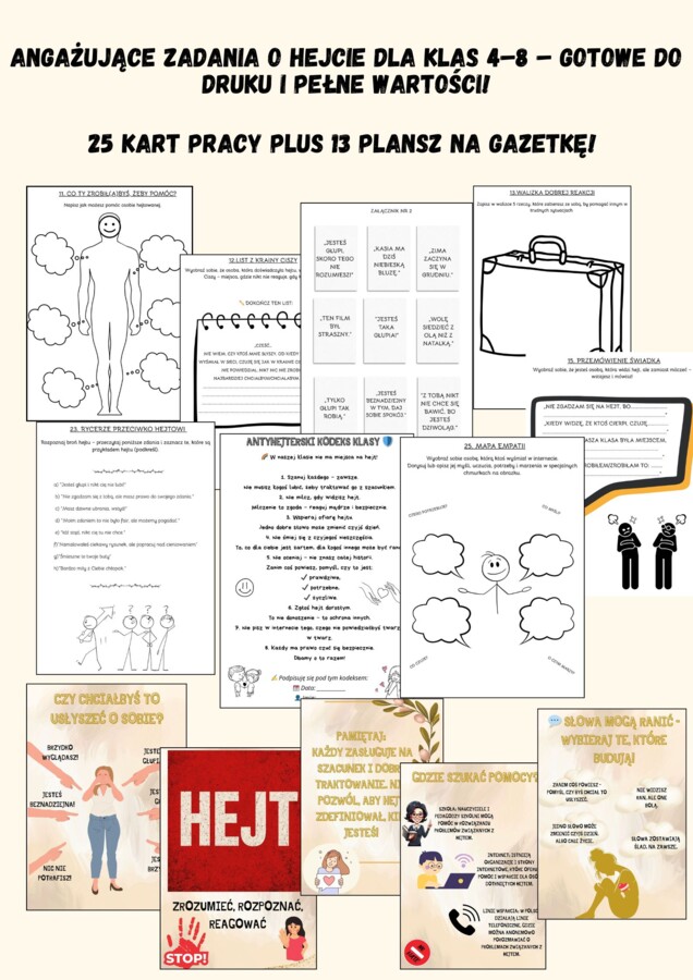 STOP HEJT, KARTY PRACY 4-8 PLUS GAZETKA