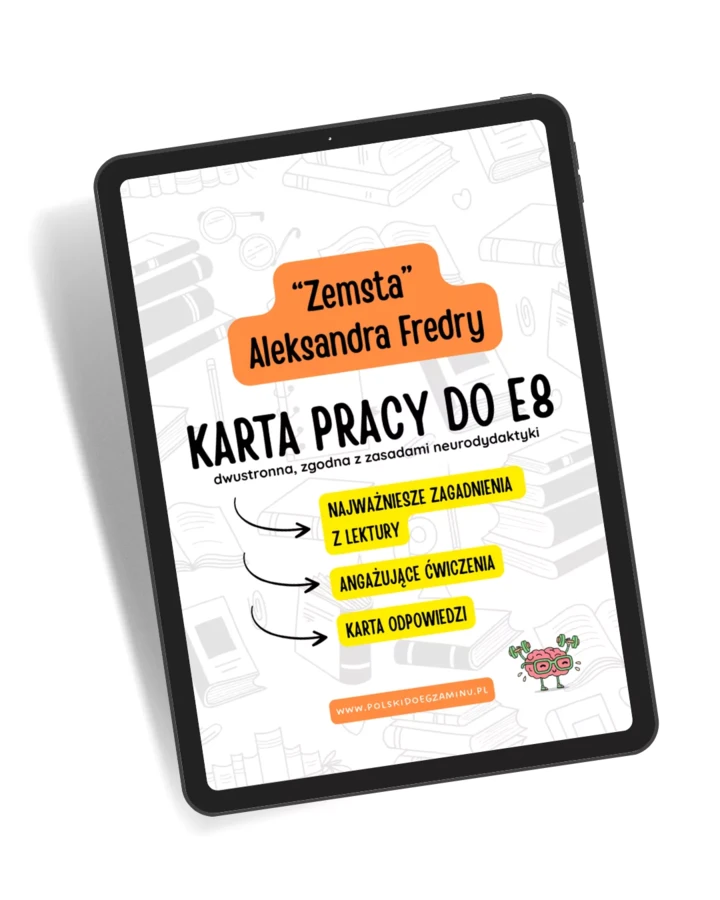 Zemsta Aleksandra Fredry – Karta pracy do egzaminu ósmoklasisty