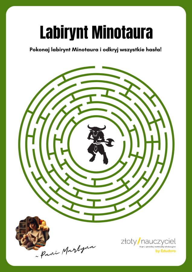 LABIRYNT MINOTAURA *Łamigłówka dla dzieci* Mit o Tezeuszu i Ariadnie