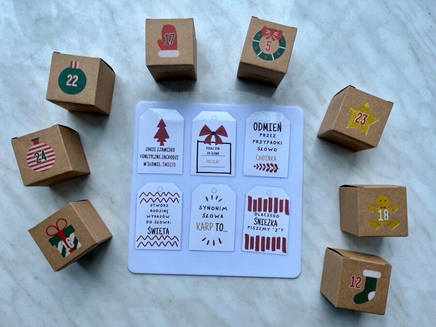 Kalendarz adwentowy - język polski - gramatyka i ortografia