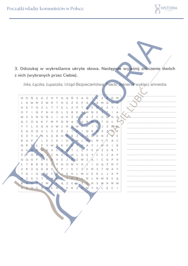 Karta pracy - Początki władzy komunistów w Polsce