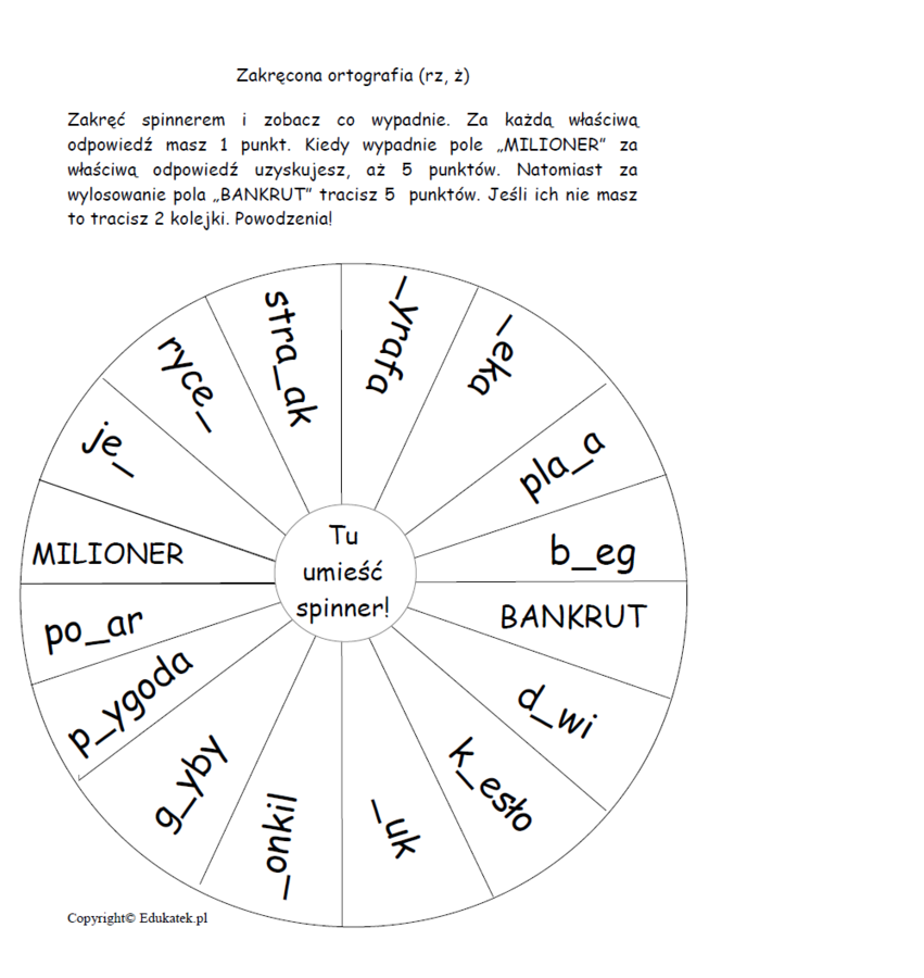 Zakręcona ortografia - gry ortograficzne