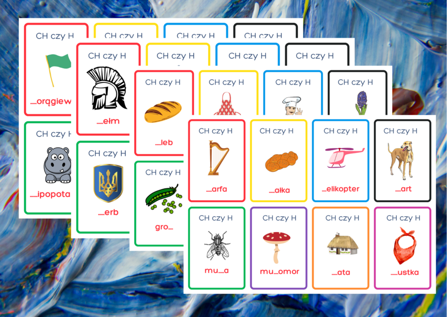 KARTY ORTOGRAFICZNE - CH/H - 80 szt. - ortografia