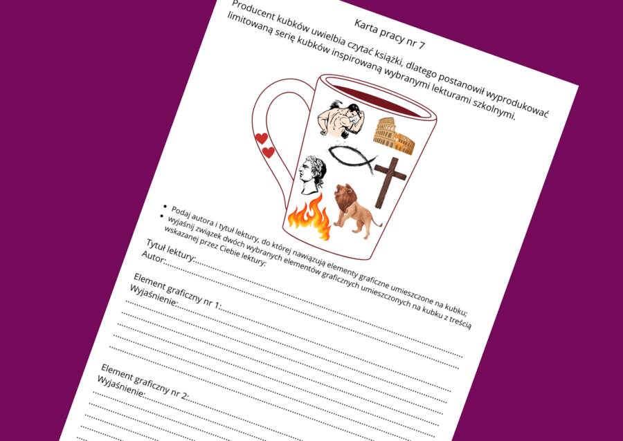 "QUO VADIS” – lektury- kl. 4-8 – ikonki – powtórzenie – powtórka – egzamin – karta pracy