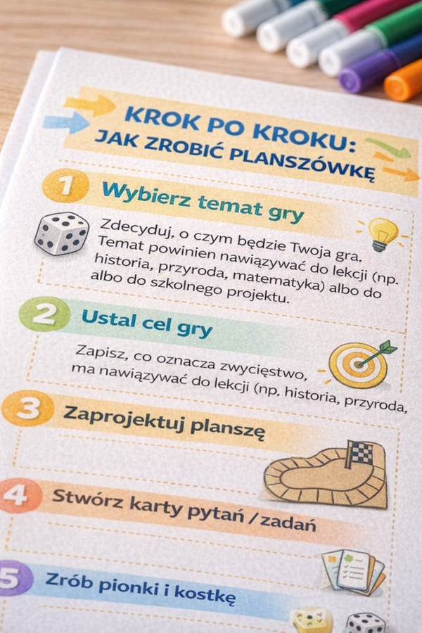 Planszówki DIY z kartonu i markerów