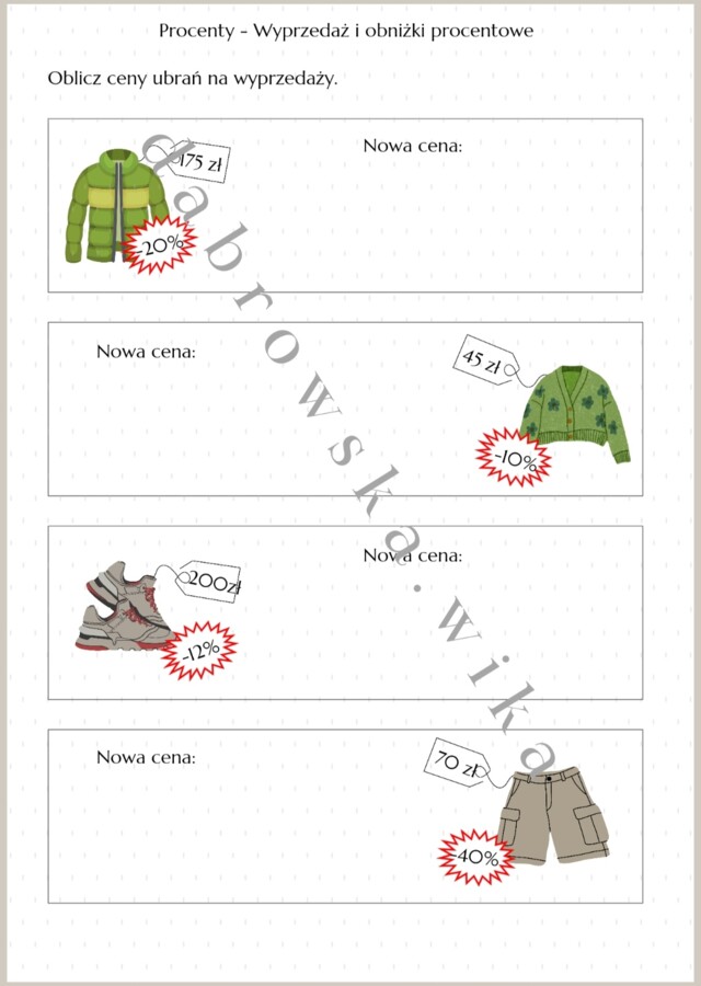 Procenty - wyprzedaż, czyli obniżki procentowe