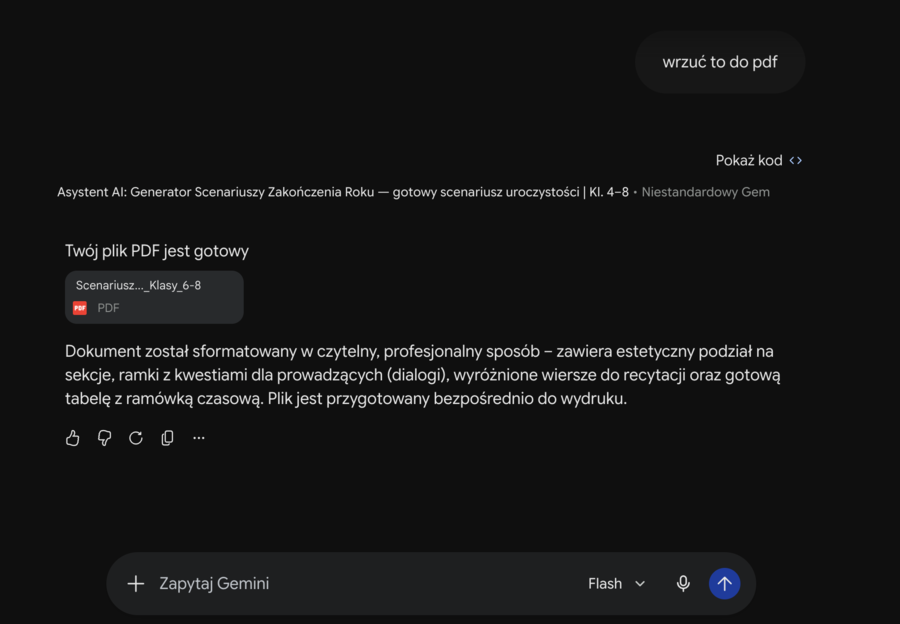 Asystent AI: Generator Scenariuszy Zakończenia Roku — gotowy scenariusz uroczystości | Kl. 4–8