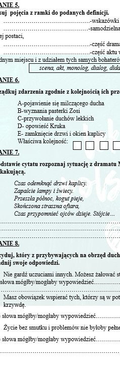 POWTÓRKI PRZED EGZAMINEM. Z BOHATERAMI "DZIADÓW" PRZYPOMINAMY WIEDZĘ O DRAMACIE