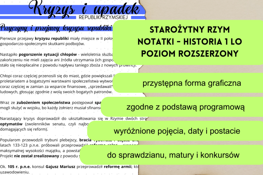 Starożytny Rzym - notatki historia 1 LO poziom rozszerzony