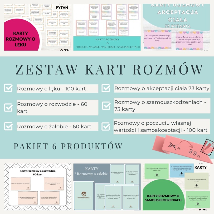 Zestaw kart rozmów – pakiet sześciu produktów
