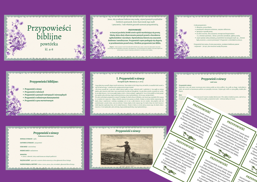 PRZYPOWIEŚCI – przypowieść - prezentacja - 25 slajdów - kl. 4-8 + wklejka