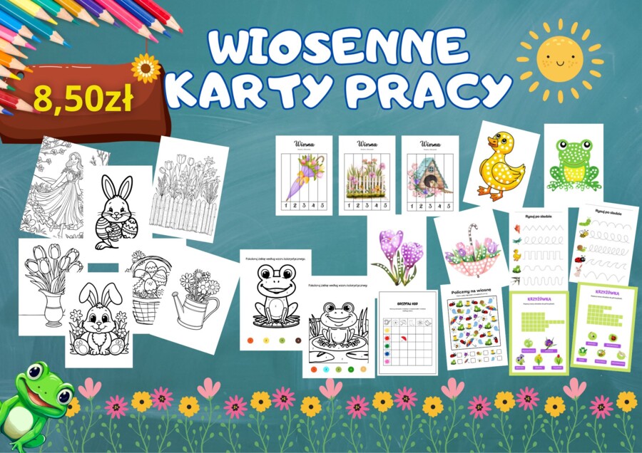 🌼 Wiosenne karty pracy dla przedszkolaków! 🌼