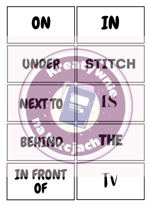 Prepositions of Place – zestaw kart pracy z bohaterem Stitch