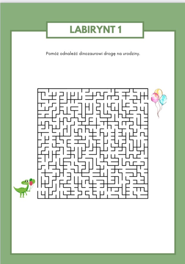 LABIRYNTY Z DINOZAURAMI- 5 LABIRYNTÓW