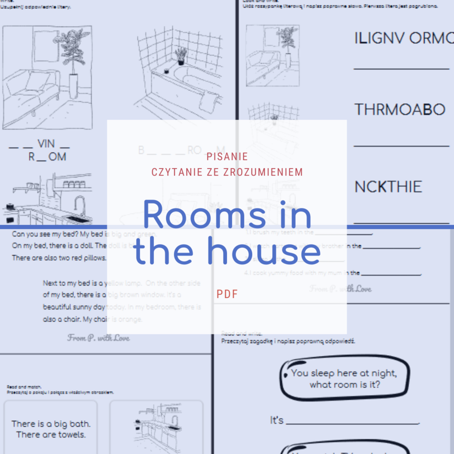 Rooms in the house - reading and writing activities for young learners