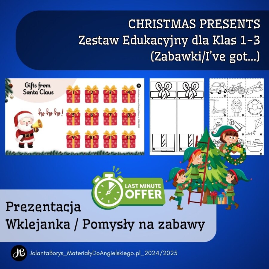 Christmas - zabawki, kolory, I have got... - klasy 1-3