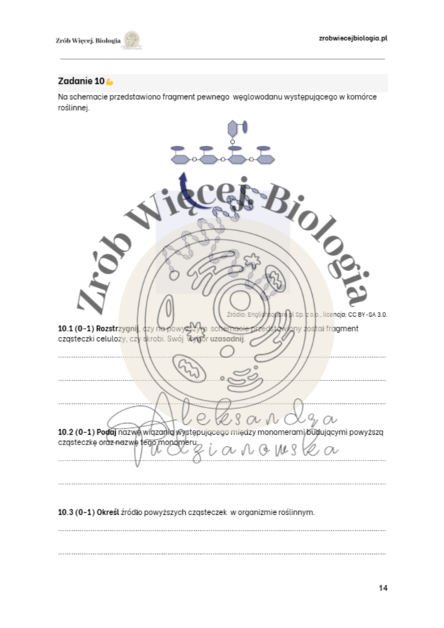 Minizbiór zadań autorskich z chemicznych podstaw życia