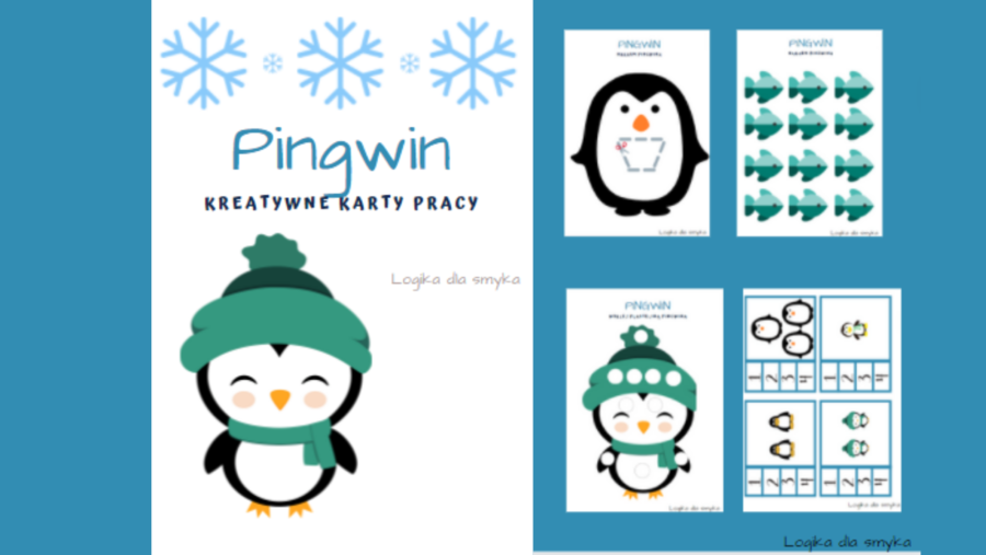 Pingwin - kreatywne karty pracy