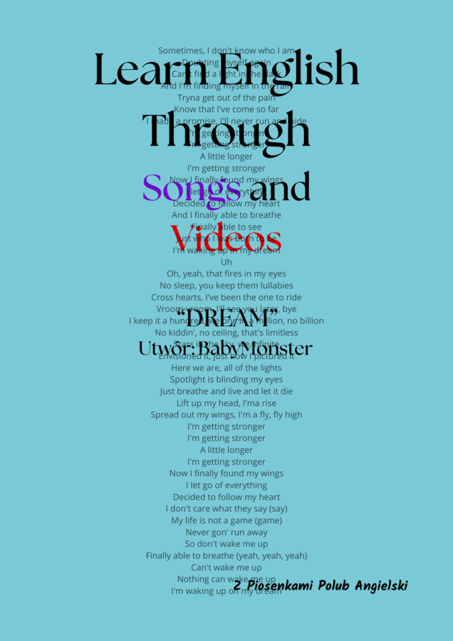 Angielski z piosenką "Dream" zespołu BabyMonster