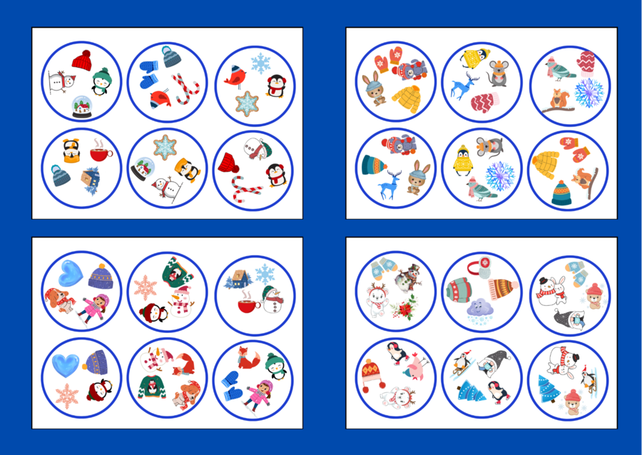 ZIMA – biblioteka – świetlica – przedszkole – DOOBLE – 36 szt.
