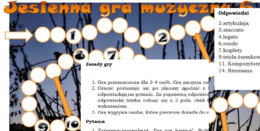 Jesienna gra muzyczna dla klasy 6