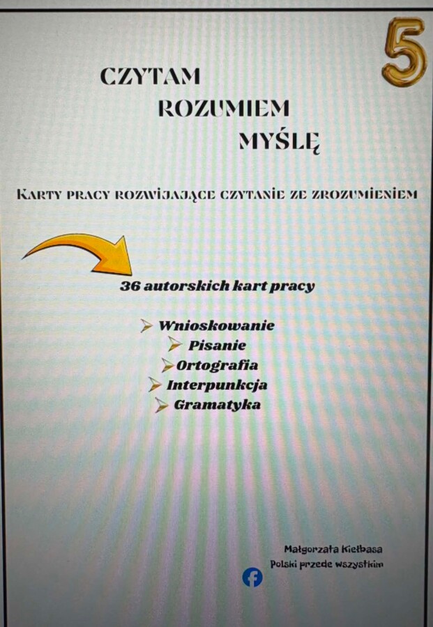 Czytam. Rozumiem. Myślę- karty czytania ze zrozumieniem dla klasy 5