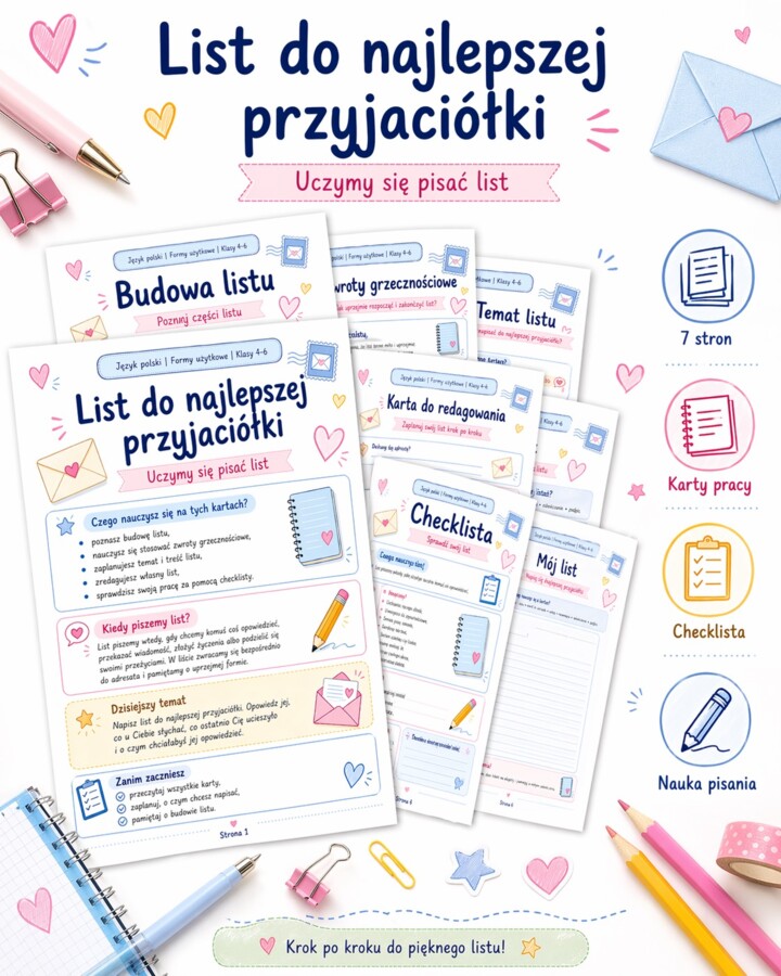 List do najlepszej przyjaciółki – formy użytkowe
