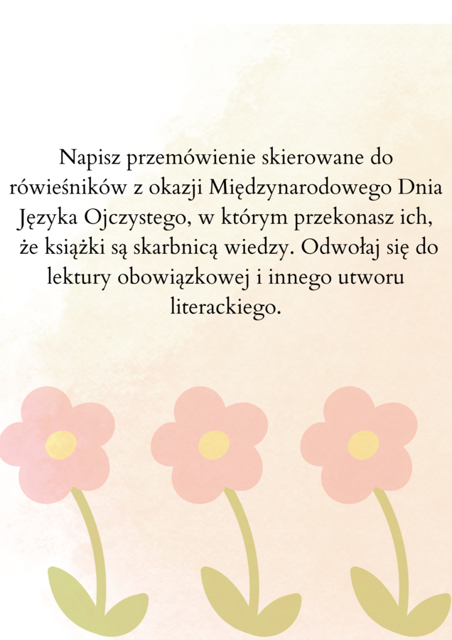 Przemówienie! Gotowe przemówienie do wydruku! Egzamin ósmoklasisty! HIT!