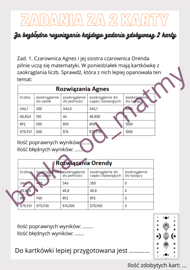 Andrzejkowa matematyka dla kl. 7 - 8