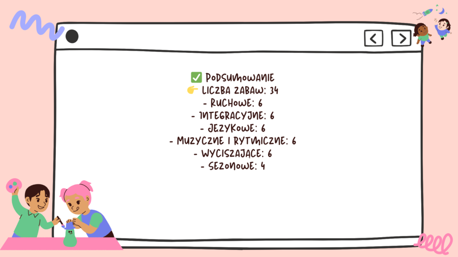 Bank zabaw na dywanie dla klasy 1