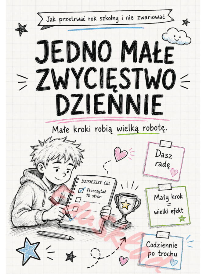 Jak przetrwać rok szkolny i nie zwariować – gazetka ścienna w stylu zeszytowym