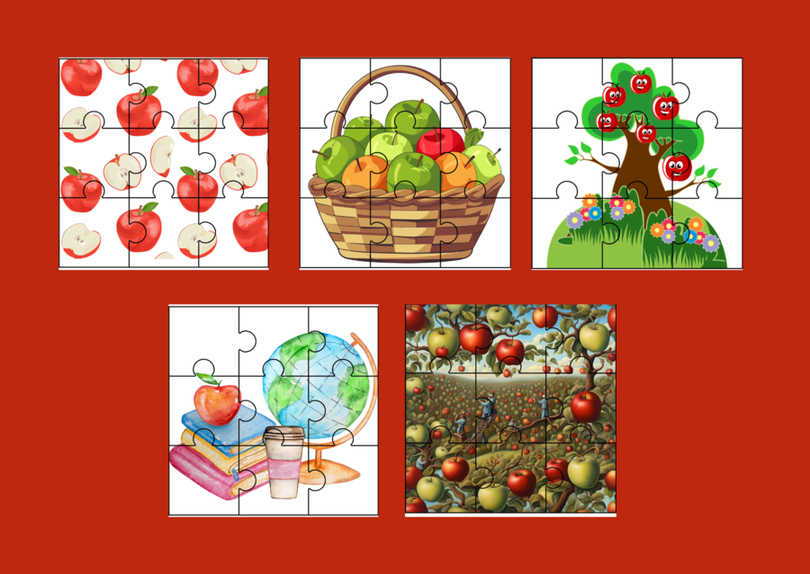 DZIEŃ JABŁKA – puzzle - 15 szt.