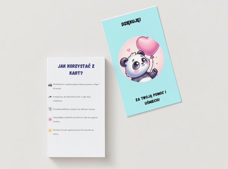 Personalizowane karty prezentowe. Motywy zwierzęce, bajkowe, świąteczne. Kupony