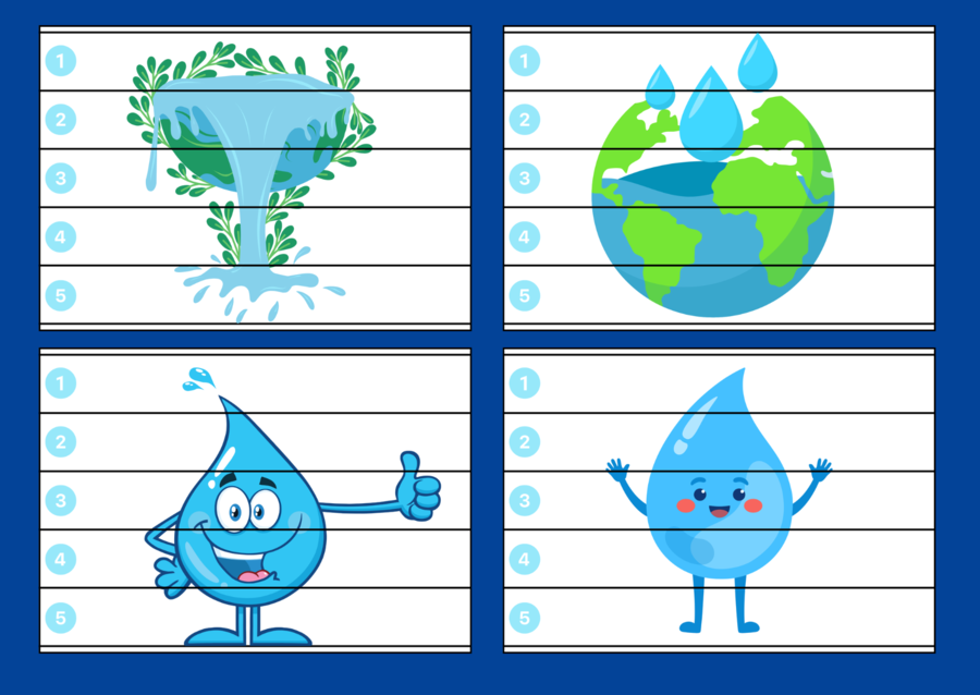 DZIEŃ WODY – puzzle – EKOLOGIA – wiosna - biblioteka – świetlica – przedszkole – 12 wersji