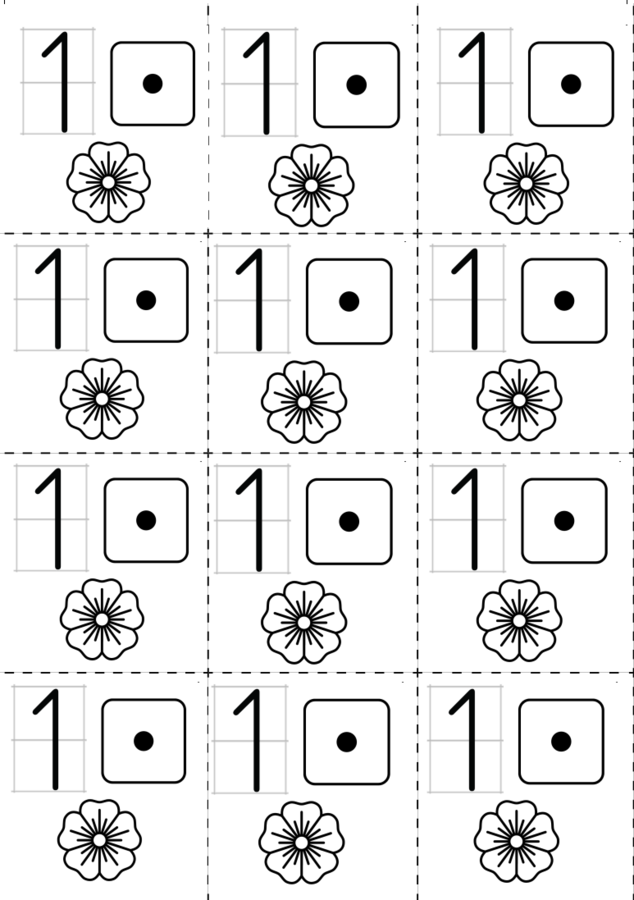 Cyfry 0-9- wklejki do zeszytu