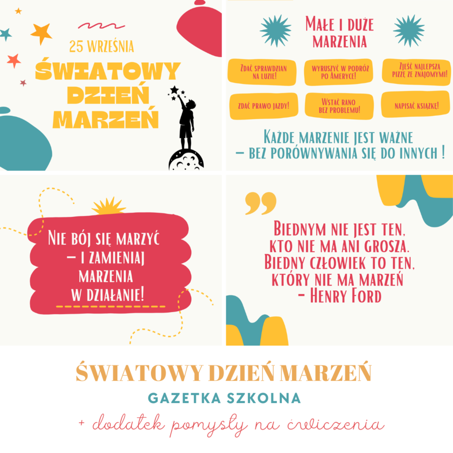 Światowy Dzień Marzeń - gazetka szkolna