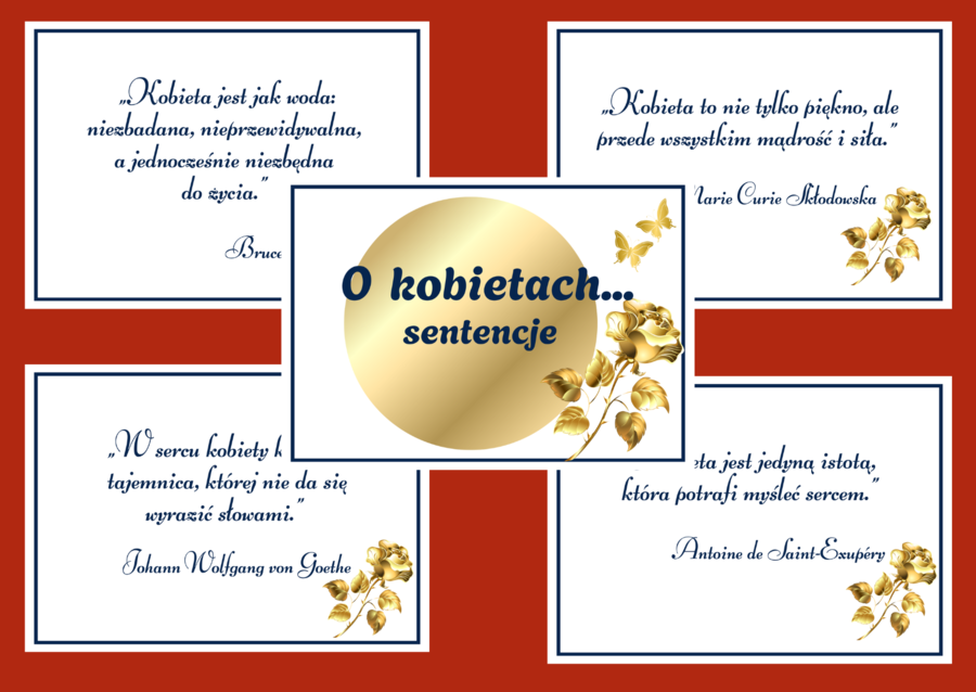 SENTENCJE o kobietach - DZIEŃ KOBIET – gazetka – biblioteka – świetlica – 16 stron – wersja 4