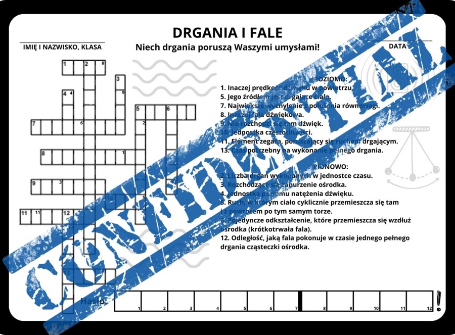 Drgania i fale - krzyżówka