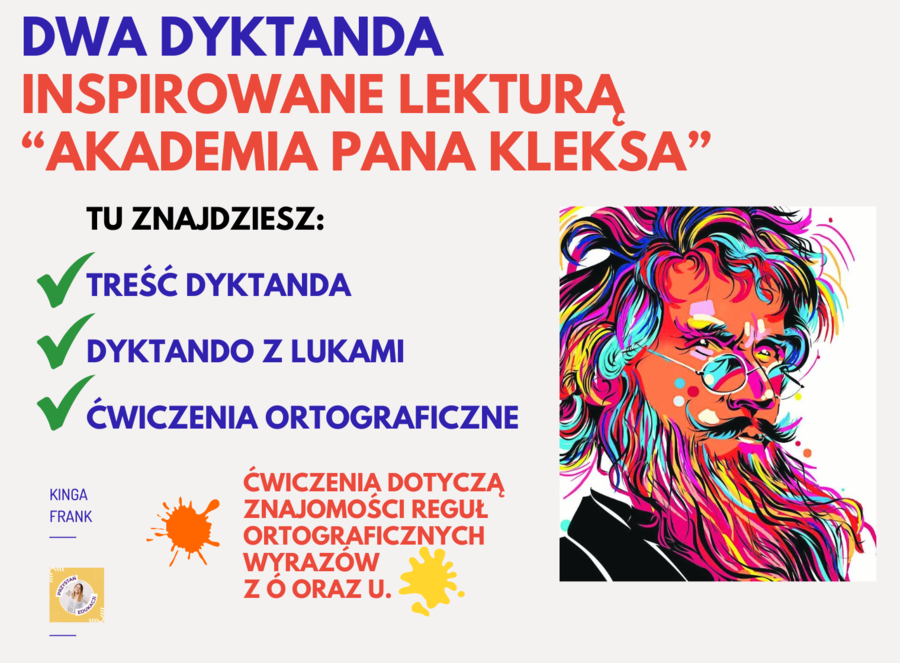 📚 DYKTANDA inspirowane „Akademią Pana Kleksa” – ćwiczymy „ó” i „u”! 🎓