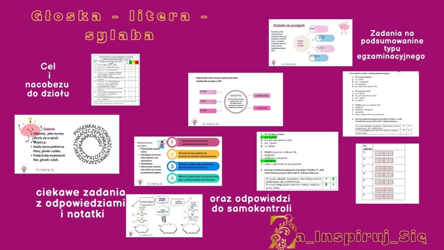 Fonetyka kl. VII-VIII- scenariusze, karty pracy, zadania egzaminacyjne