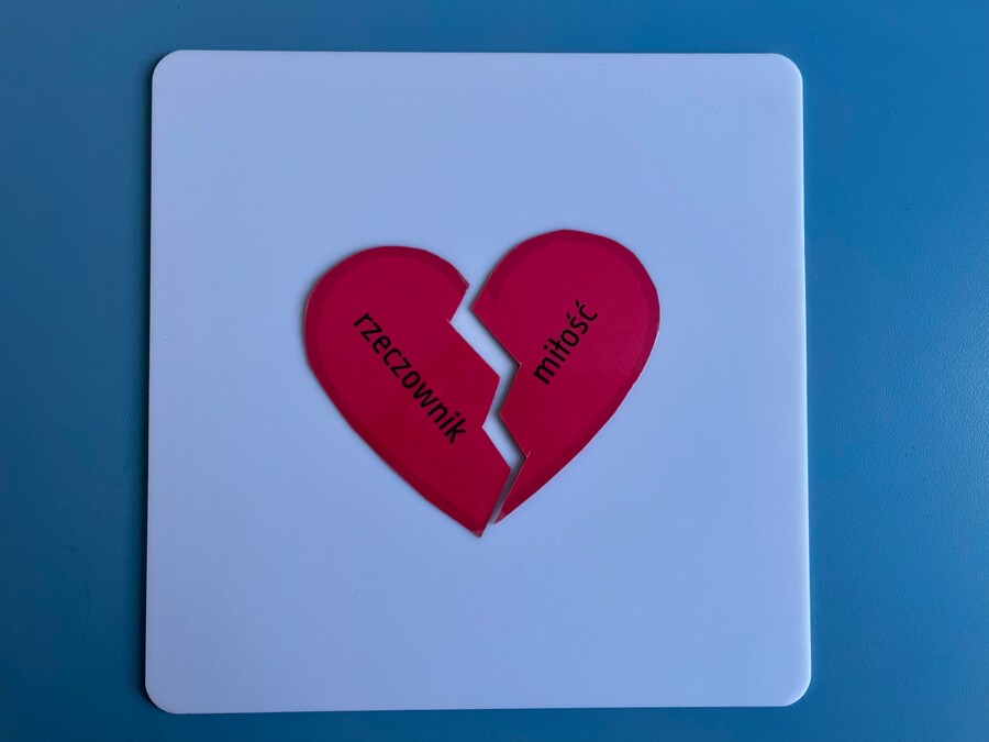 Puzzle - części mowy - walentynki