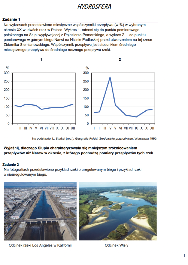 Zadania maturalne z geografii – Hydrosfera
