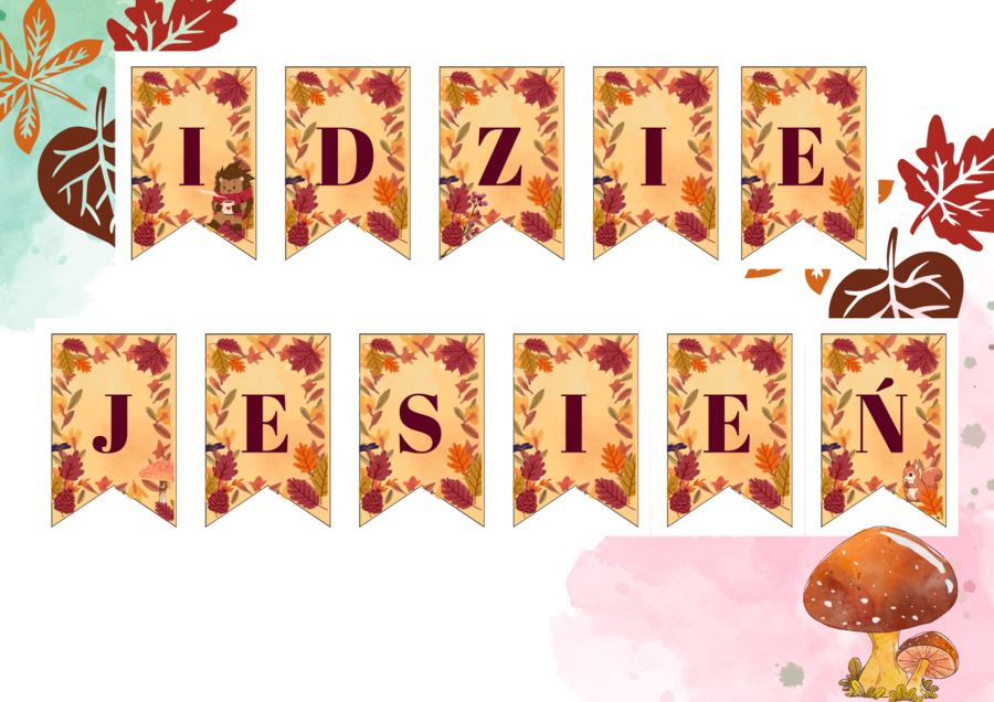 Napis "Idzie jesień"