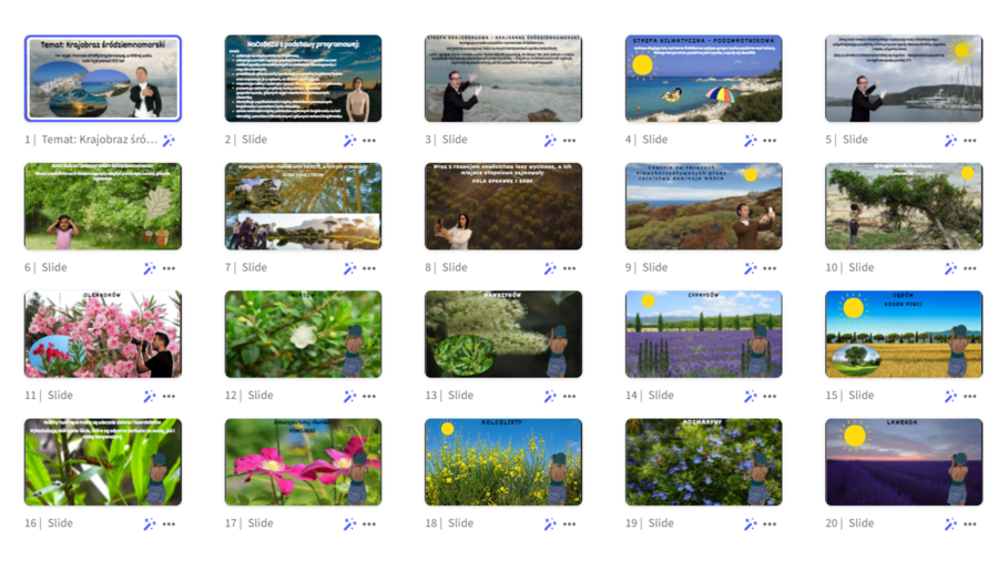 Prezentacja „Krajobraz śródziemnomorski” w genially do edycji – geografia 5