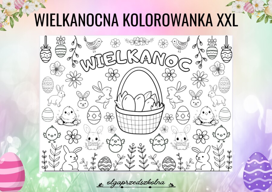 Wielkanocna kolorowanka XXL