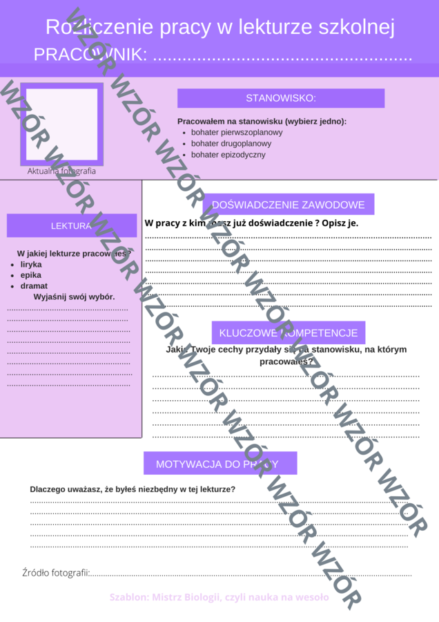 Rozliczenie postaci z lektury