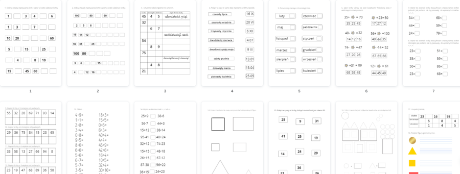 ZADANIA Z MATEMATYKI DLA KLASY 2 - mieszane 25 stron