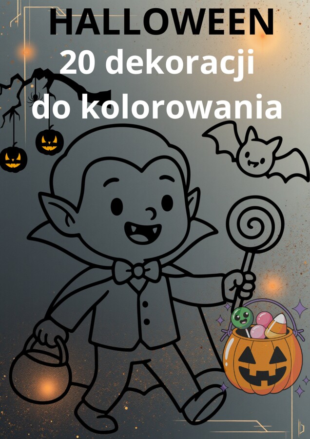 HALLOWEEN 20 kolorowanek do dekoracji