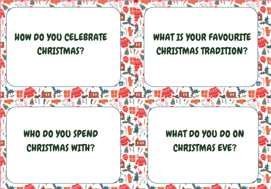 Christmas speaking cards A1-B1